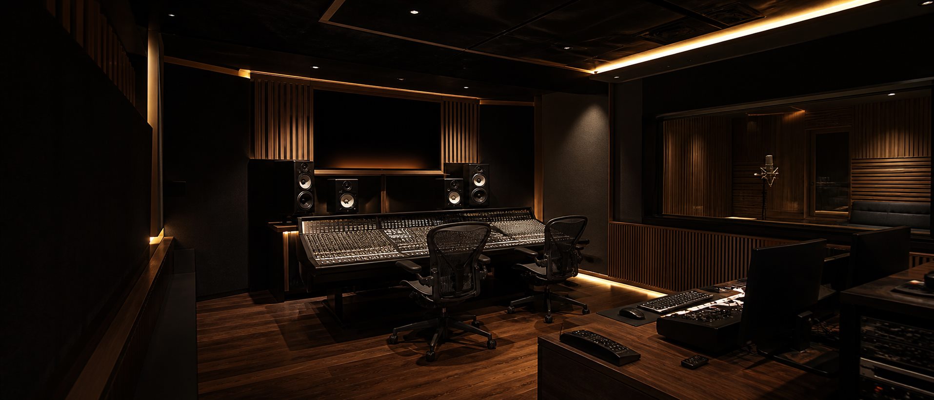 Generated placeholder image of a professional dubbing and post-production suite