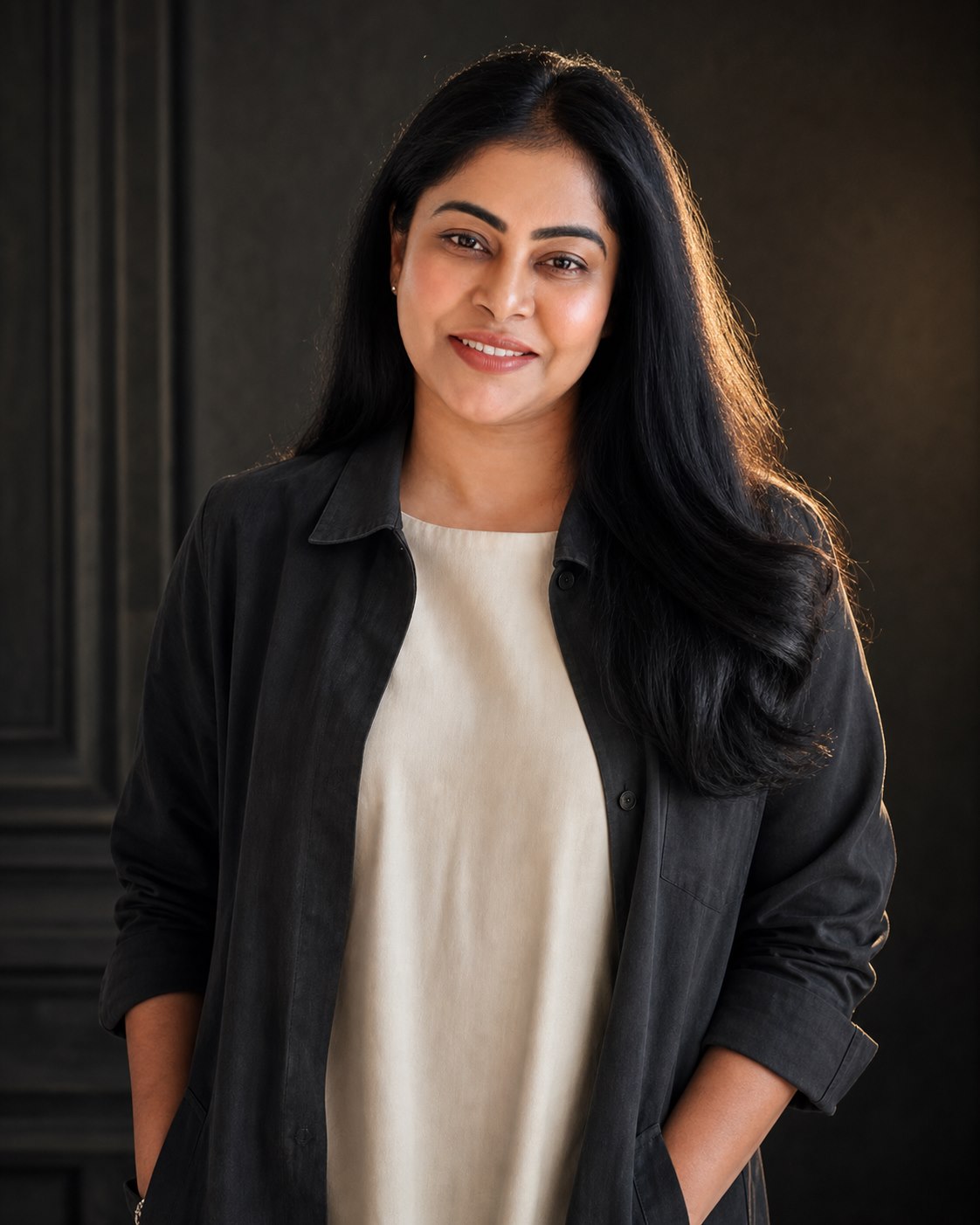 Portrait of Harika Varma in smart-casual attire